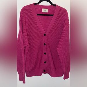 Wilfred Storybook Merino Wool sweater in Dark Rose (Fuschia)